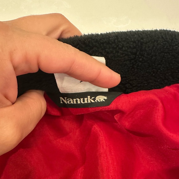 Vintage Nanuk Faux Fur 90s Fall Leaves 🍁 Autumn Fleece Coat Large - Picture 10 of 13